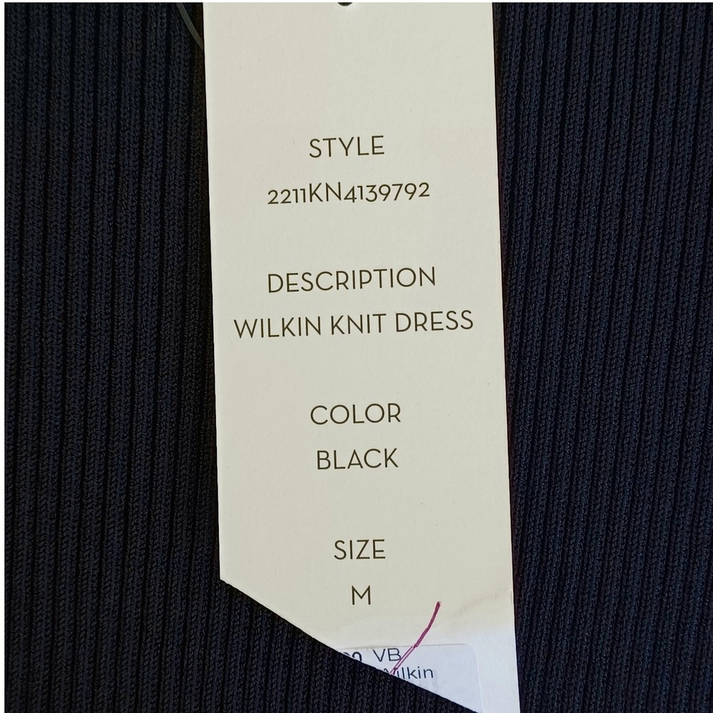 Veronica Beard Wilkin Knit Dress Black Puff Sleeve Mixed Media Mini M NEW - Picture 9 of 12